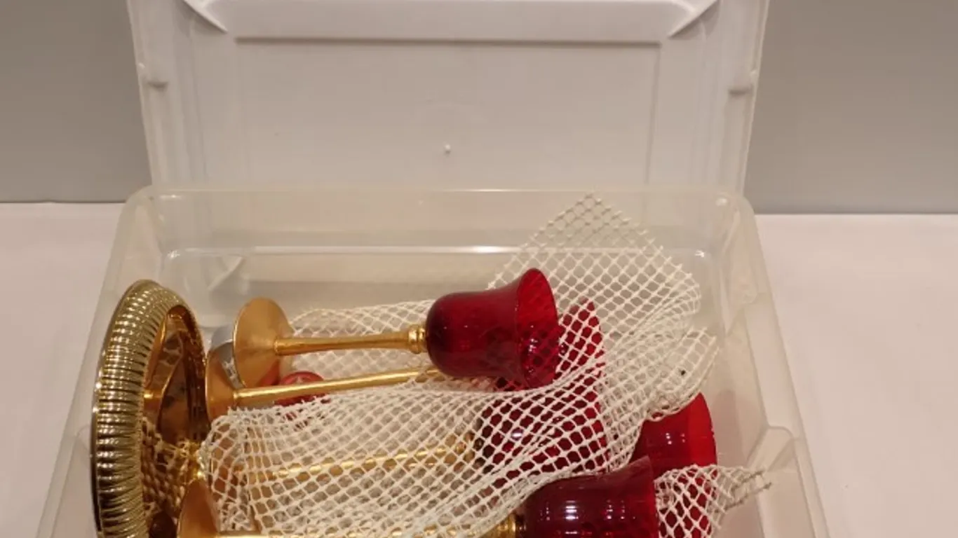 Ruby Red Glass Trumpet Votive Holders+
