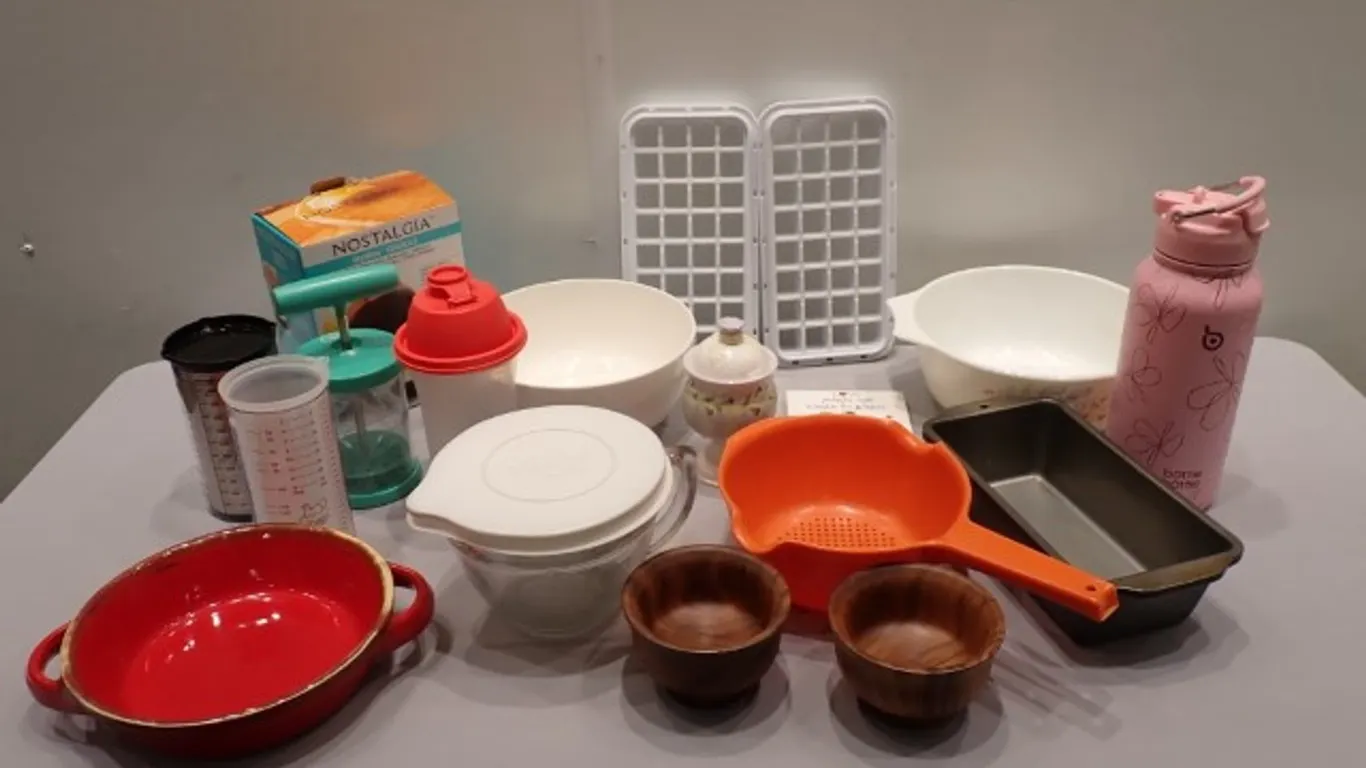 1980s Pyrex Milk Glass Casserole Dish & Other Kitchen Items