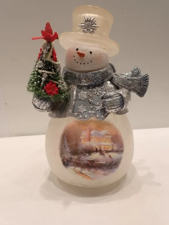 Illuminated Snowman Figurine