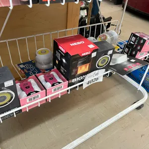 Shelf of Flashlights and Lights with Rack