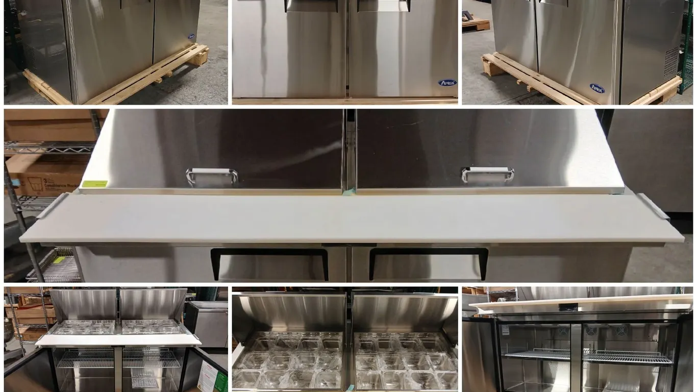 FEATURE LOT: NEW ATOSA 5' MEGATOP PREP COOLER W/ INSERTS