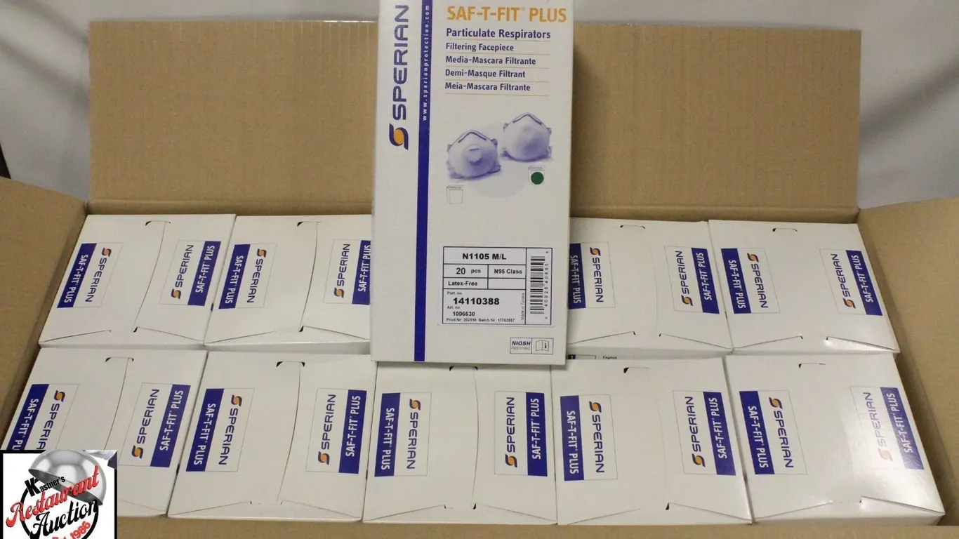 CASE OF 200 NIOSH SAFE-T-FIT PLUS MASKS- N95