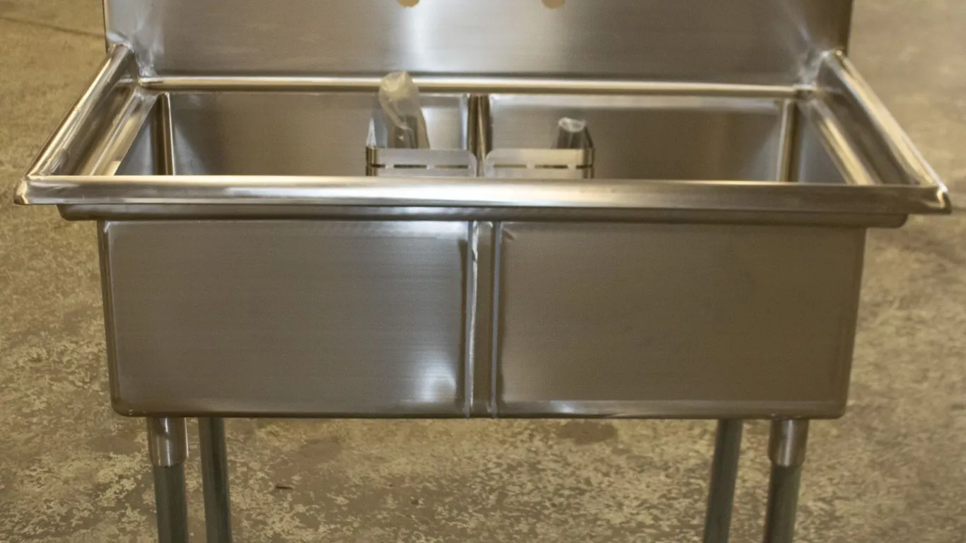 NEW CHEFS MATE DOUBLE 18" X 18" X 11" S/S SINK