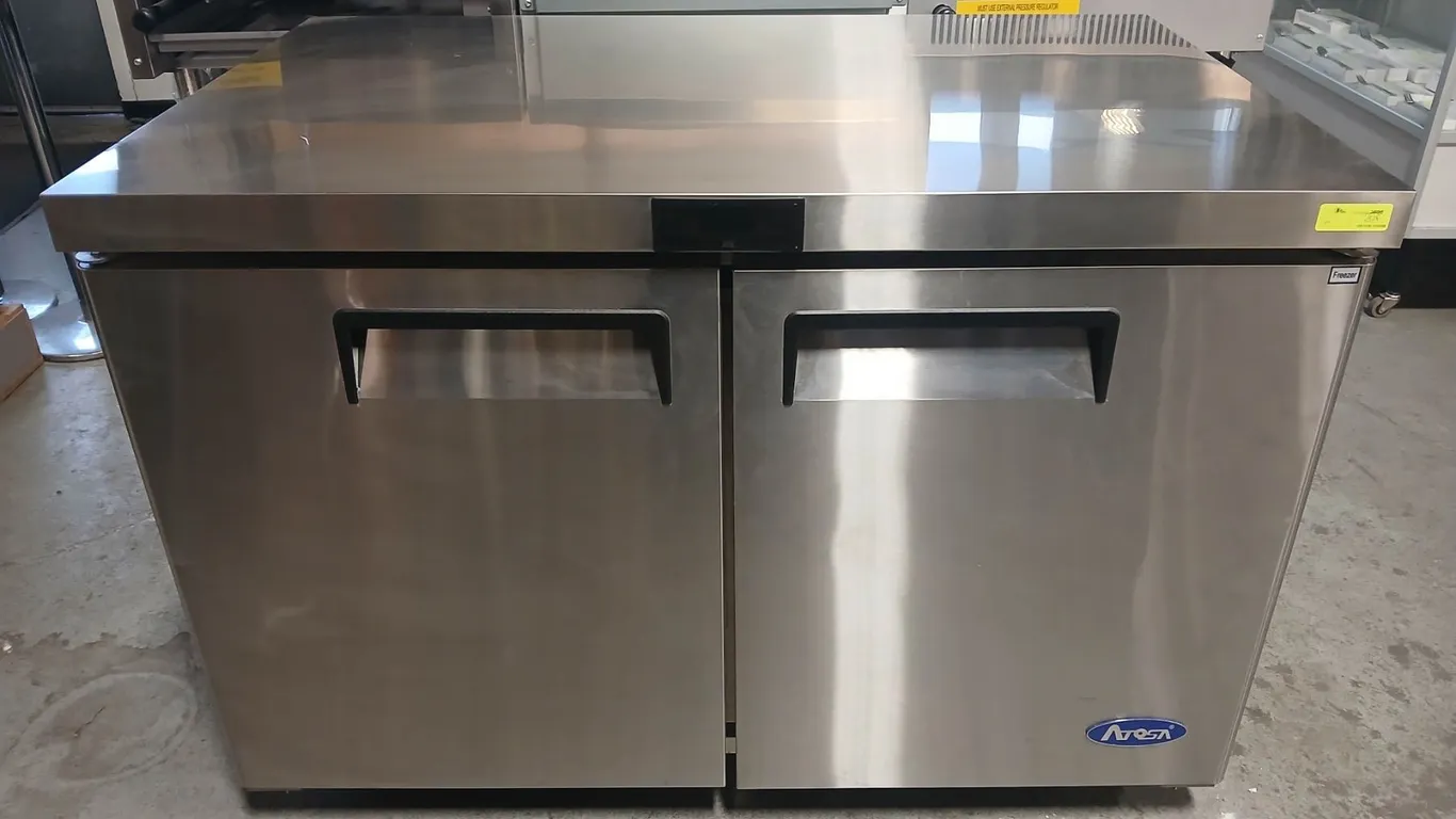 NEW 4' ATOSA S/S 2 DOOR UNDERCOUNTER FREEZER