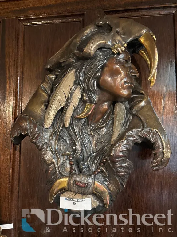 SOLID METAL NATIVE HANGING SCULPTURE