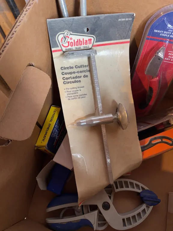 Box Of Misc Tools And Hardware Supplies