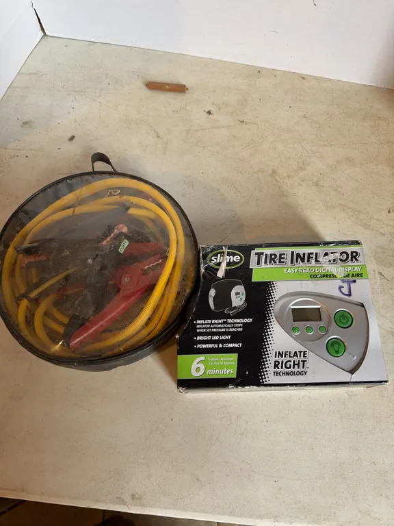 Jumper Cables And Tire Inflator