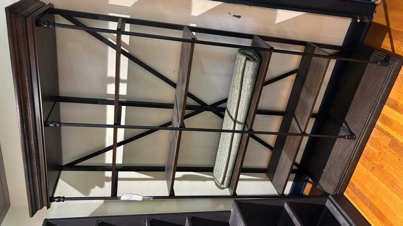 14"d x 88" x 44"w Rot Iron Shelf With Carpet