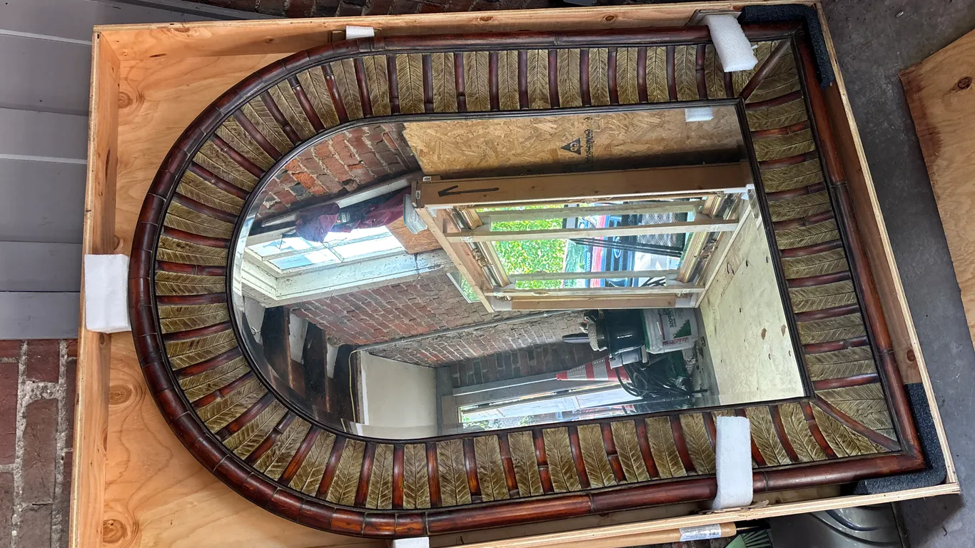 In Box Mirror Bamboo Frame 44"w x 64"h