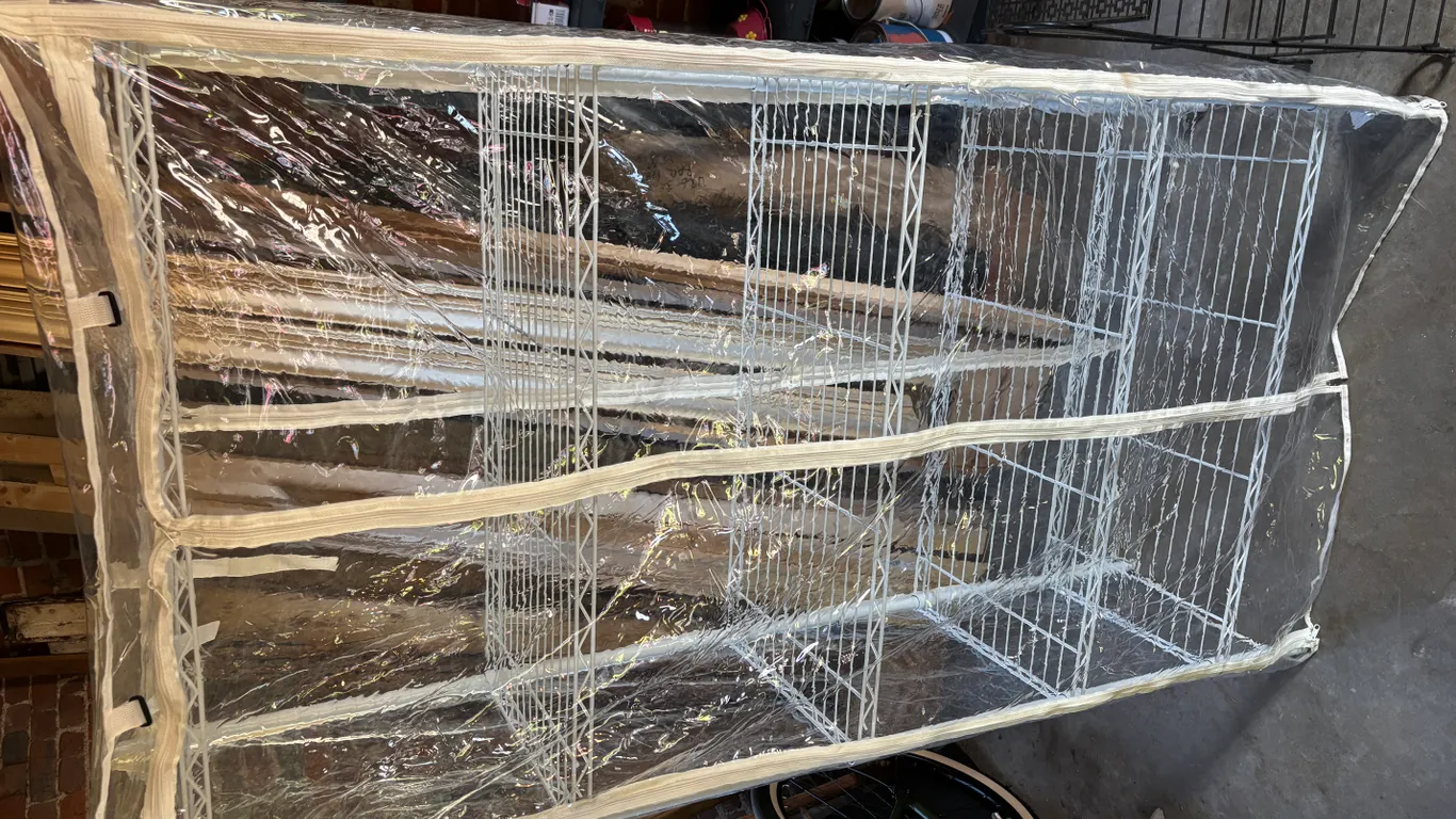 Metal Shelf With Plastic Cover And Metal Rack