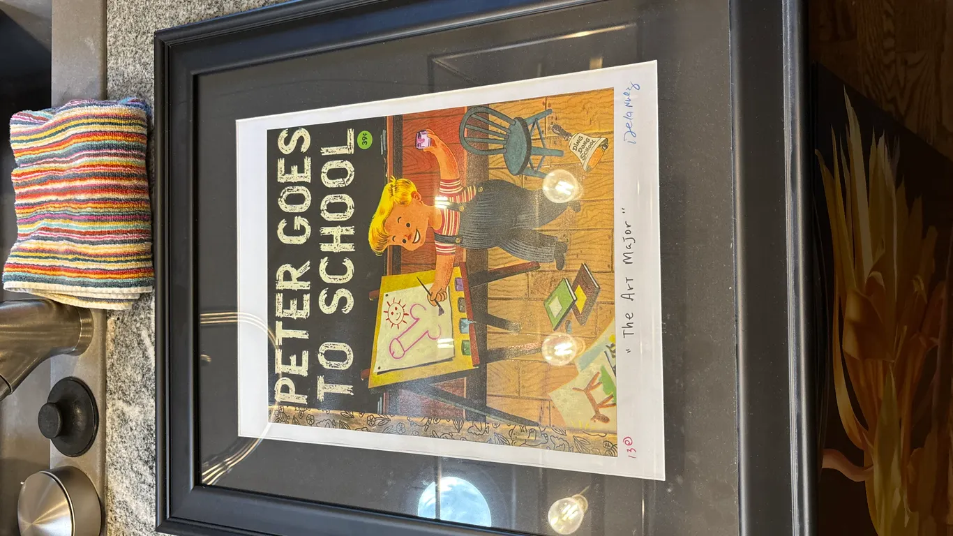 Peter Goes To School The Art Major Painting 23" x 20"