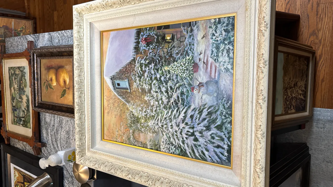 Susan Rios Christmas theme Signed Painting 28" x 24"