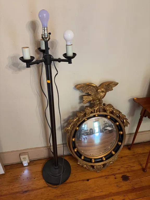 23" x 36" Plastic Mirror And Floor Lamp