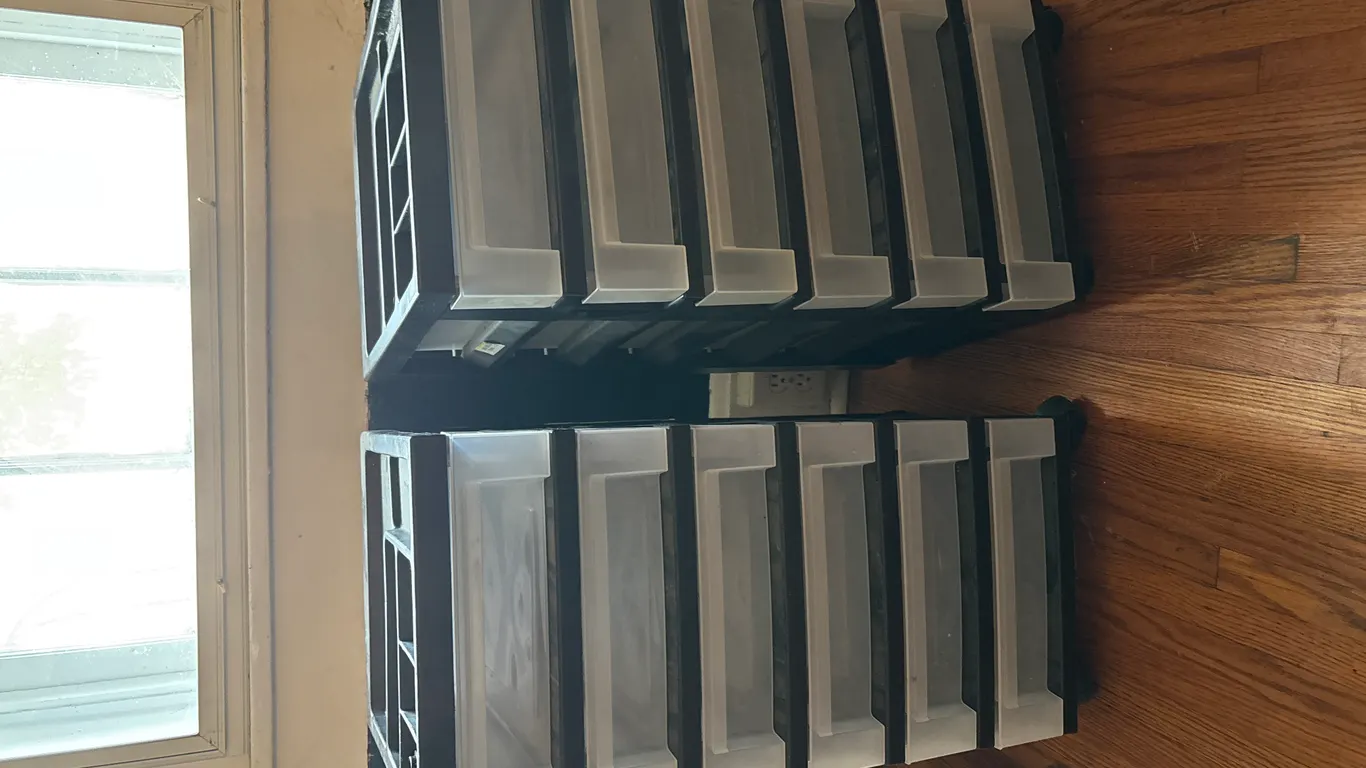 2 Organizors On Casters 27"h
