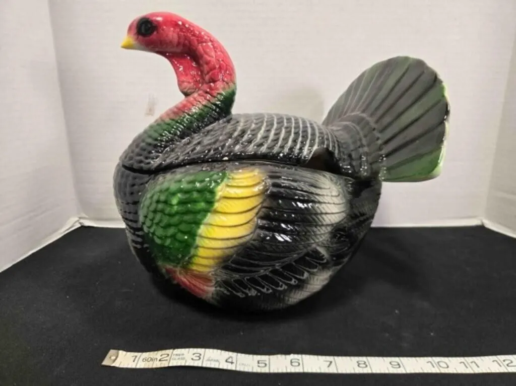 Turkey shaped soup tureen, 11" tall