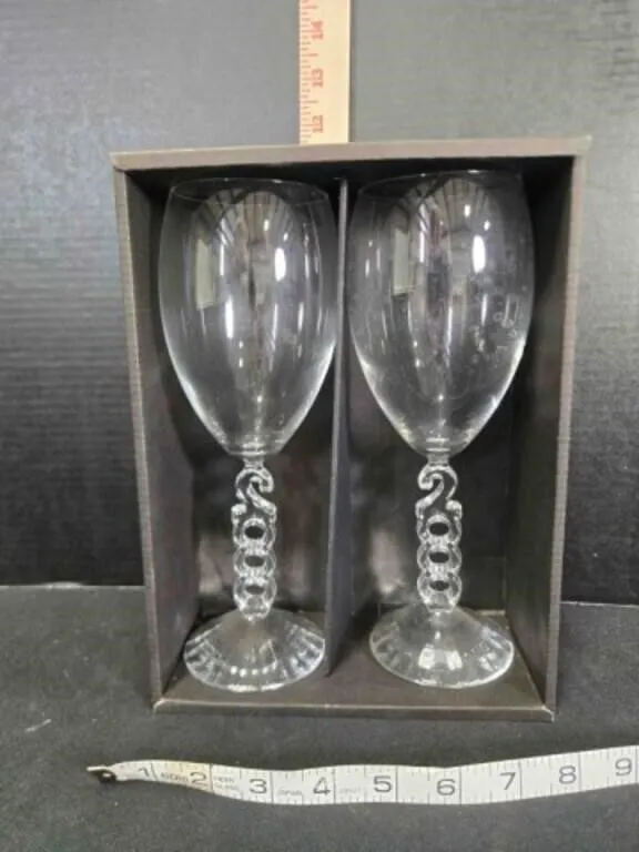Cristal D'Arques 2 stemmed glasses, 2000 stems