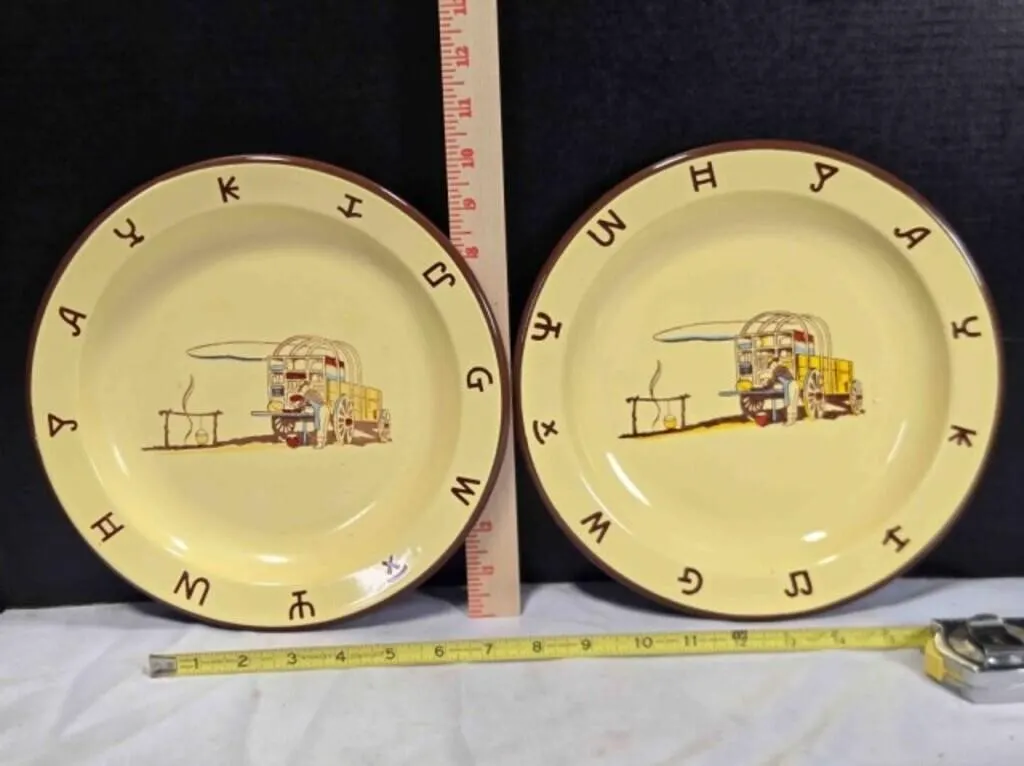 2 Monterrey Western Ware Chuckwagon plates