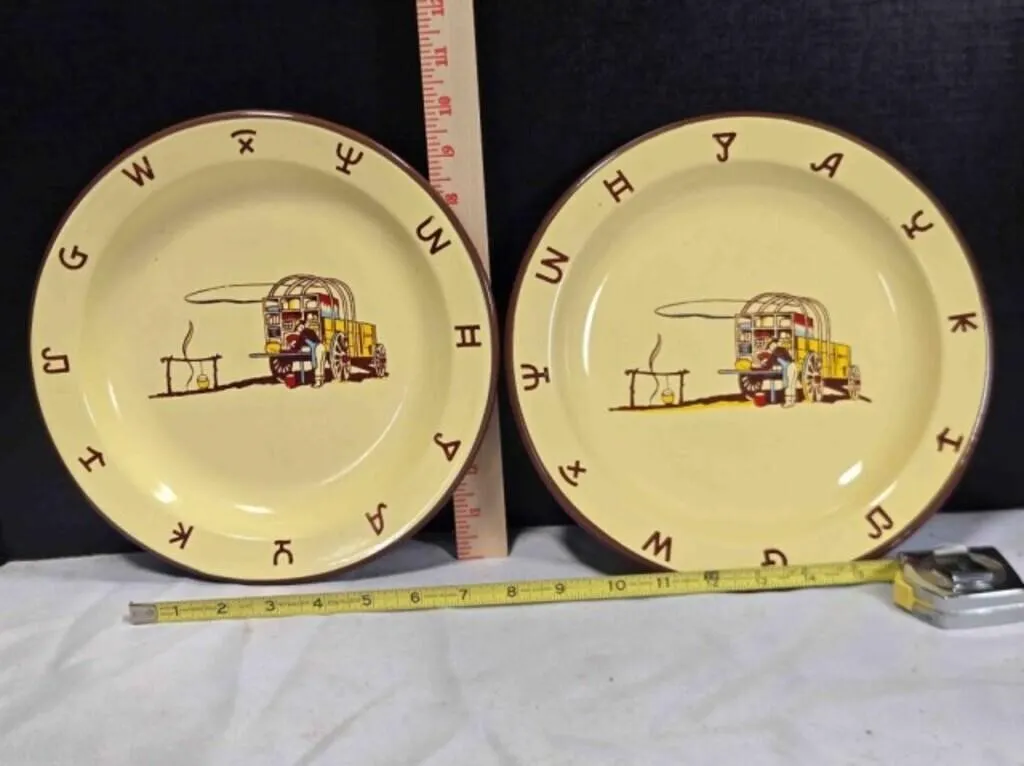 2 Monterrey Western Ware Chuckwagon plates
