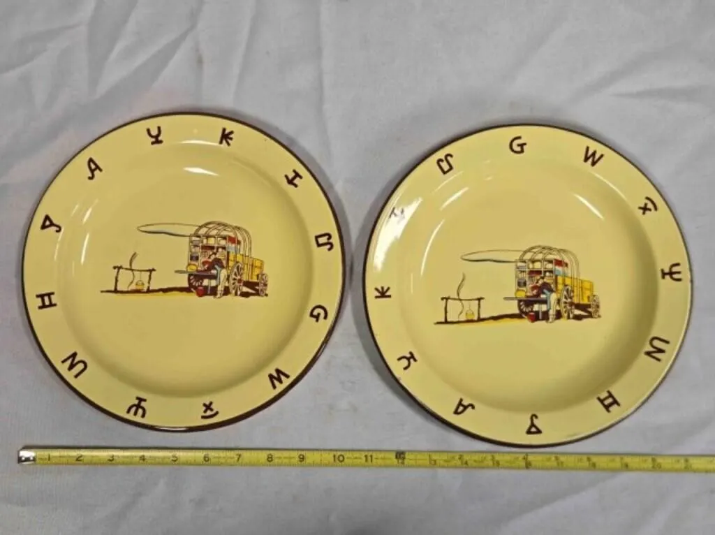 2 Monterrey Western Ware Chuckwagon plates
