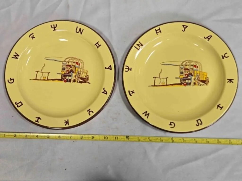 2 Monterrey Western Ware Chuckwagon plates
