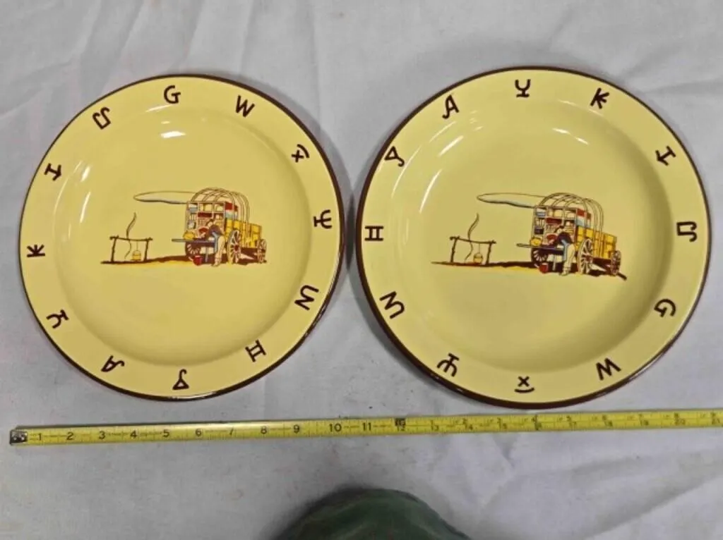 2 Monterrey Western Ware Chuckwagon plates