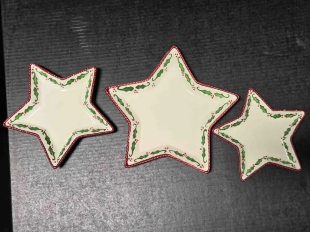 3 Nesting Ceramic Star-shaped Serving Dishes
