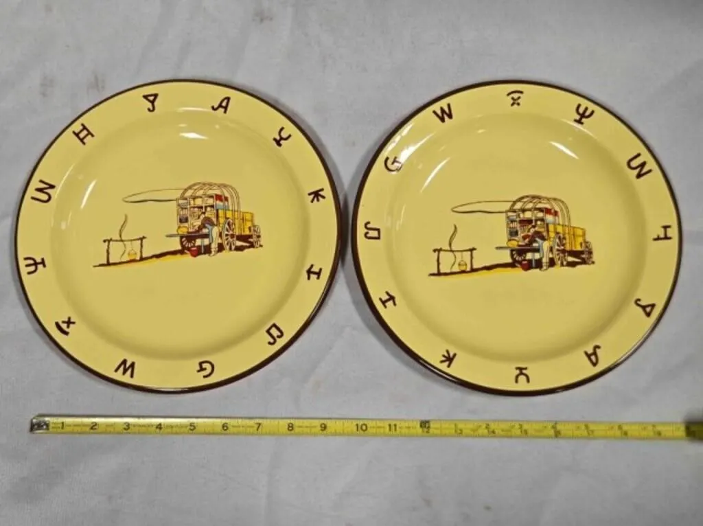 2 Monterrey Western Ware Chuckwagon plates