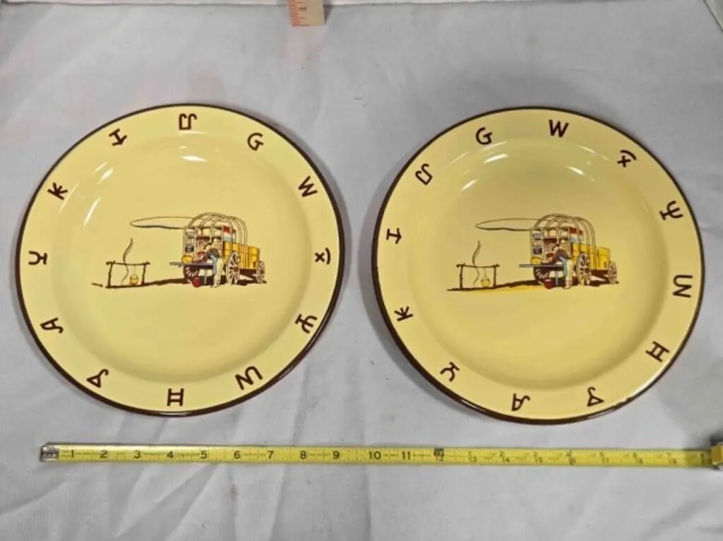 2 Monterrey Western Ware Chuckwagon plates