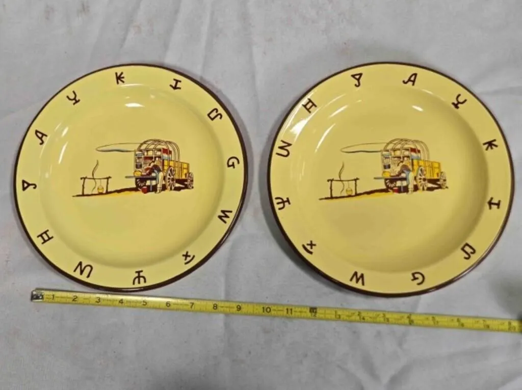 2 Monterrey Western Ware Chuckwagon plates