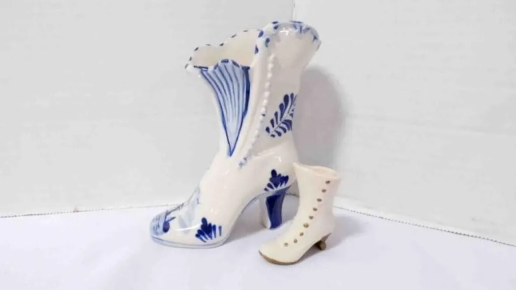 Vintage Hand-Painted Ceramic Boot Figures
