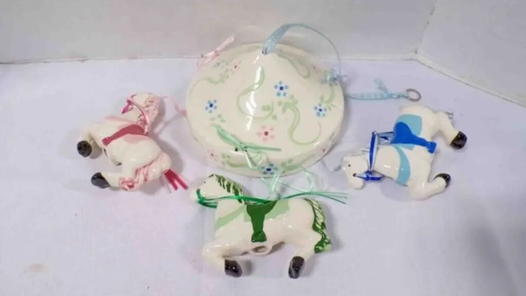 Vintage JAM Ceramic Nursery Carousel Pony Mobile