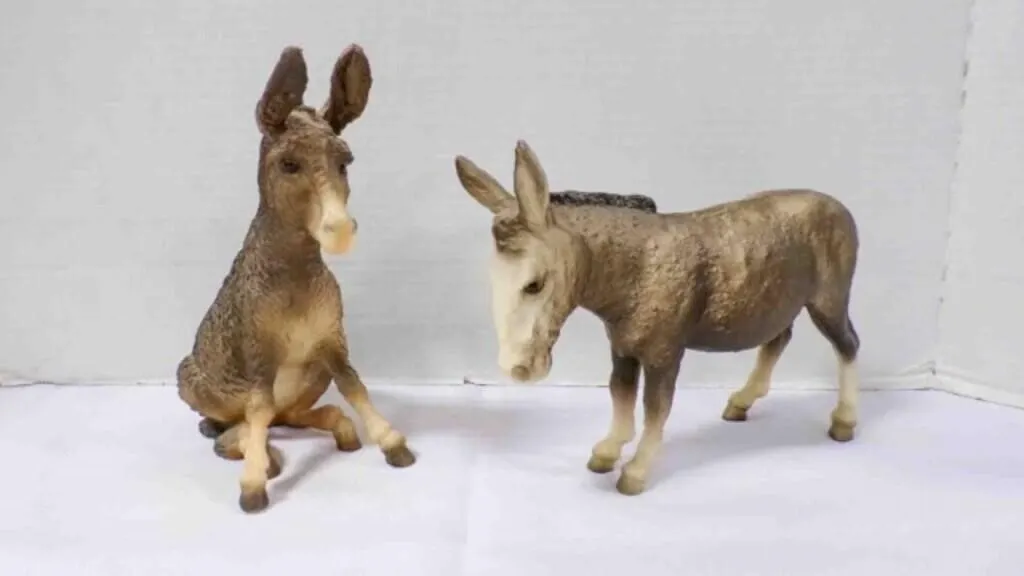 Pair of Vintage Retired Schleich Donkey Figurines