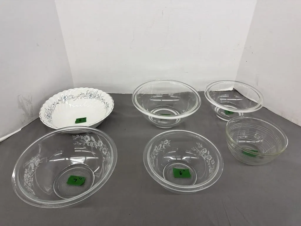 8� Snow White Regency Bowl, Pyrex Glass Bowls