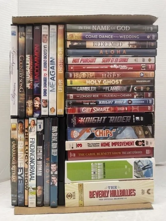 Popular movies and television series on DVD and