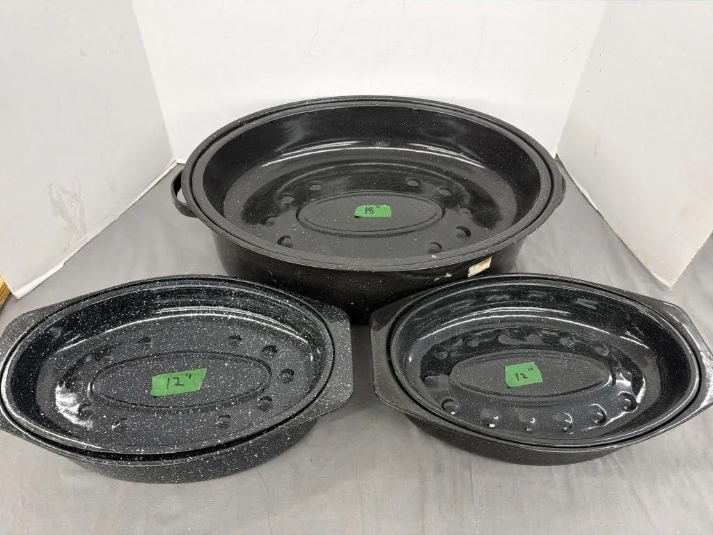 Porceline ceramic Speckle Coat Oval Roasting Pans