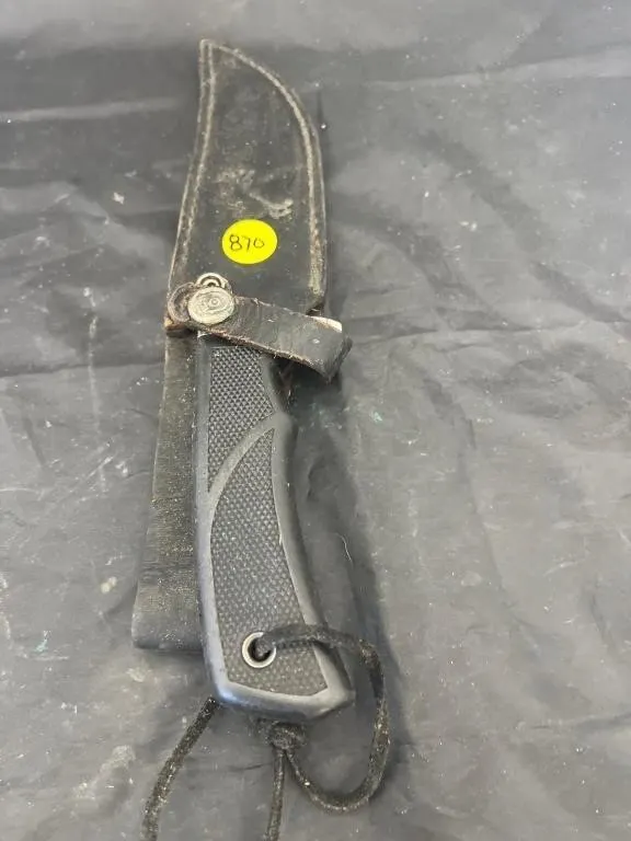 Colt USA Fixed Blade Knife w/Leather Sheath
