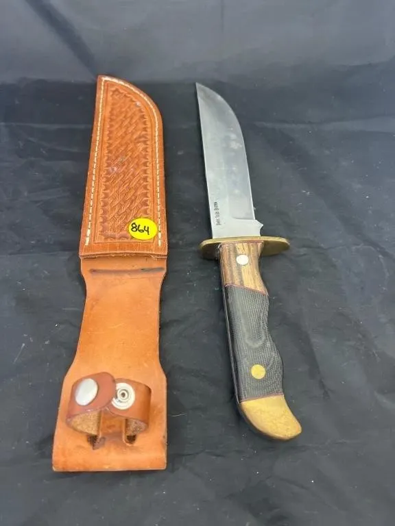 Boneyard Knives Fixed Blade Knife w/Leather