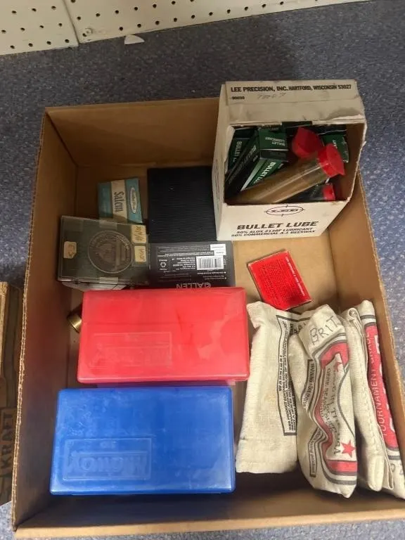 Empty Plastic Ammo Cases - Powder Bag - Bullet Lub