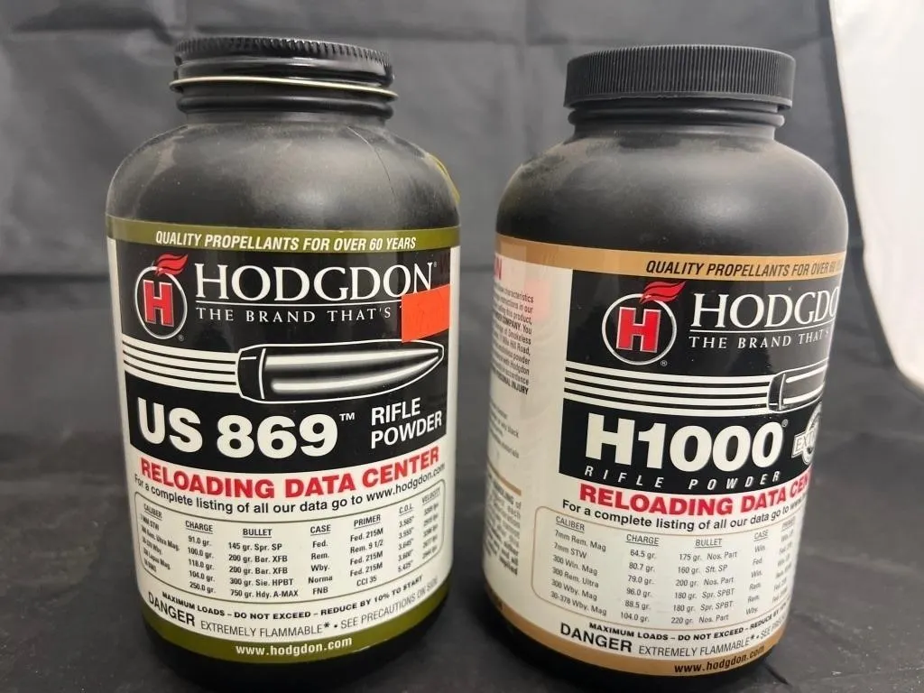 2 Pcs - Hodgdon Rifle Powder - Partial Canisters
