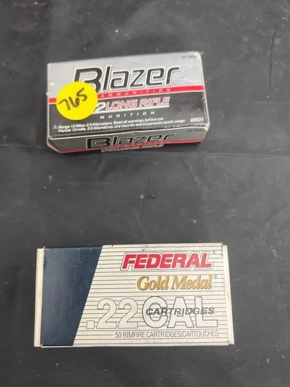 2 Pcs - Federal 22 Cal Ammo Partial Box & Blazer 2