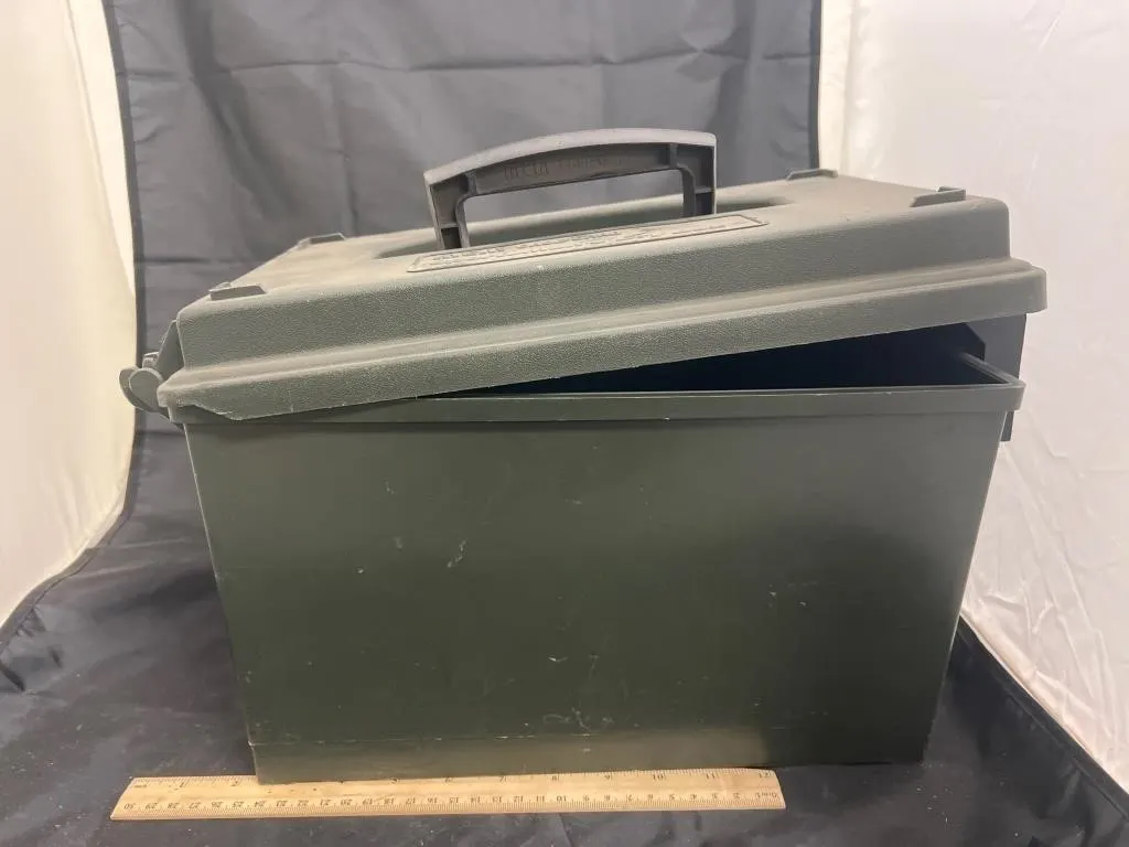 Plastic Ammo Can w/Assorted Ammo