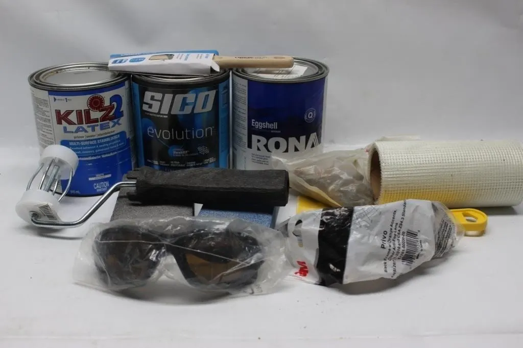 Paint Supplies Kilz, Sico, Rona Cans, Roller,