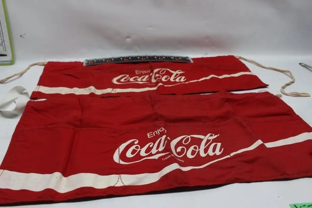 Pair Vintage Coca-Cola Advertising Aprons