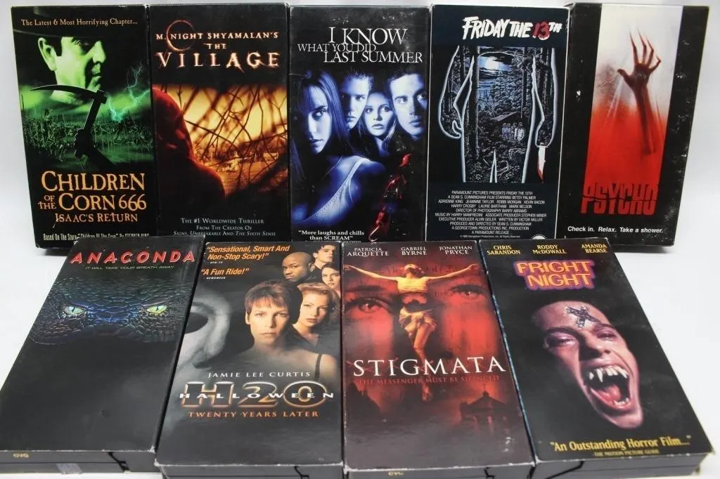 Lot of Horror VHS Tapes - Psycho, Friday 13th,