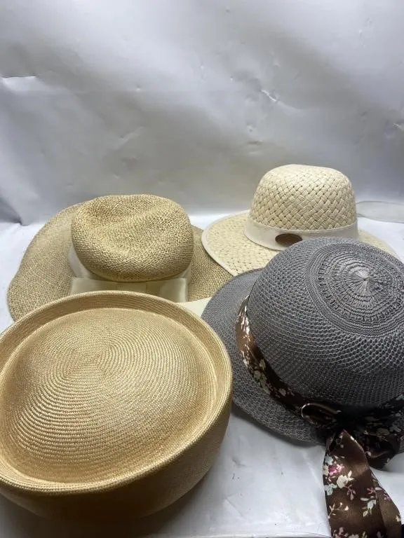 Lot of Women's Woven Straw Hats