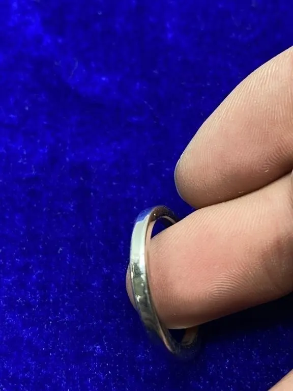 Silver Men's Wedding Band, Unmarked, Size 9.25,