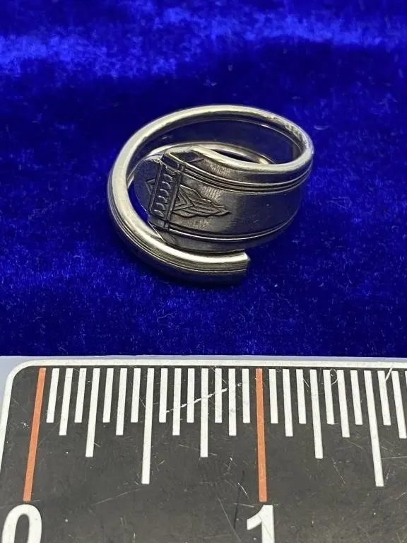 Art Deco Vintage Spoon Ring, Adjustable Size