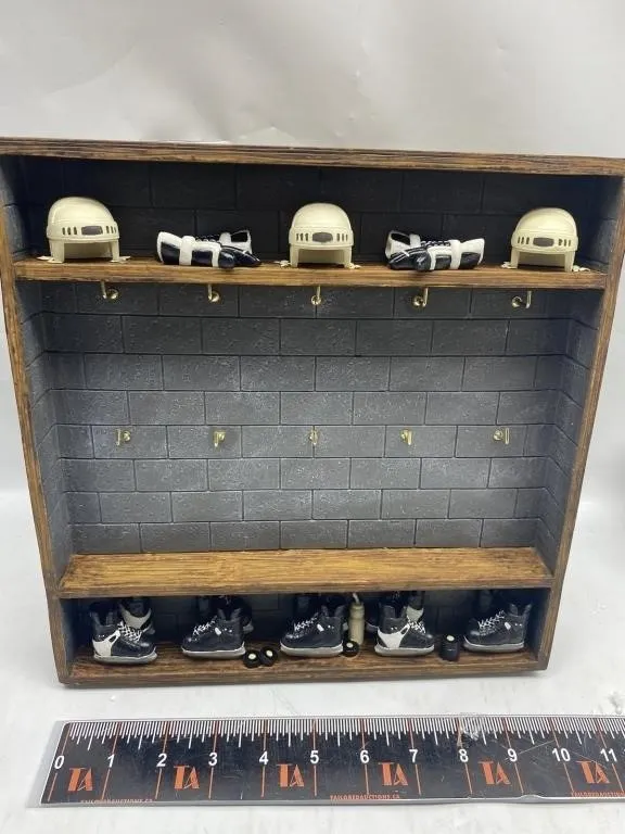 Miniature Hockey Equipment Display Shelf