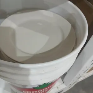 Pail w/ 25 White Restaurant plates