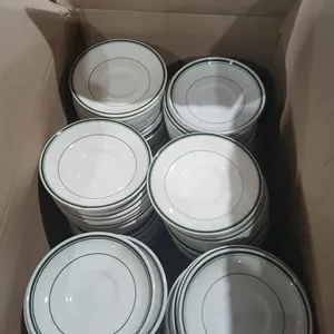 Box small White/green plates